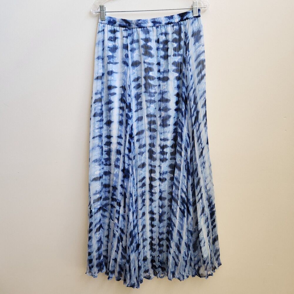 Flint & Moss Skirt Women's M Blue White Abstract Maxi Boho Cottagecore Coastal